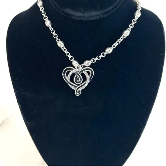 Brighton Black Silver Celtic heart necklace - Picture 2 of 9